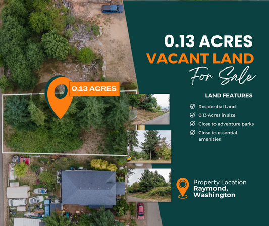 0,13 acres de terreno residencial baldío a la venta en Raymond Washington