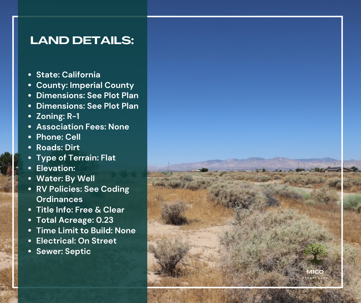 Vacant Land for Sale in Thermal, CA