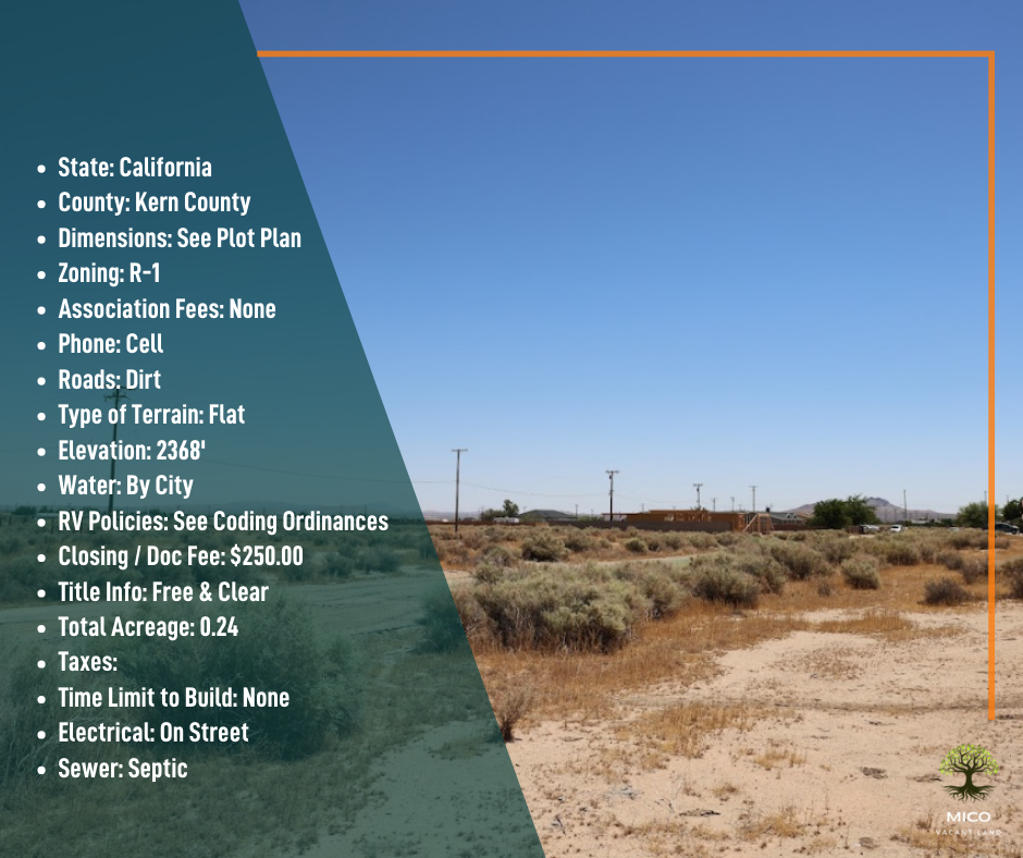 Embrace the Beauty of Kern County CA - Your Perfect Vacant Residential Land Awaits!