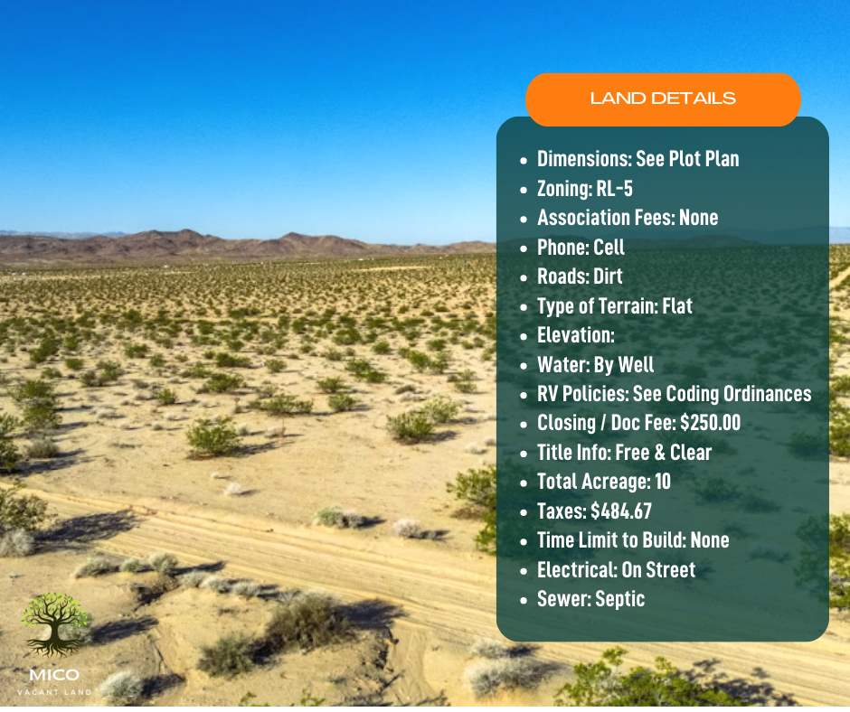 Build Your Dream Here: 10-acre Vacant Land Available Now in Joshua Tree, CA!