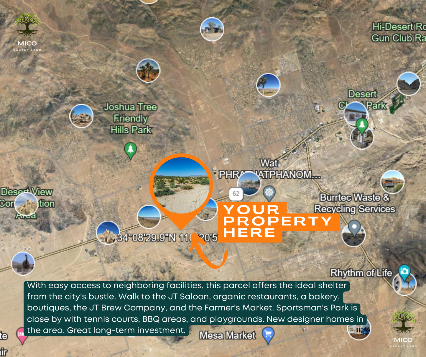 Incredible 1.53-acre Vacant Land in Joshua Tree, CA for Sale!