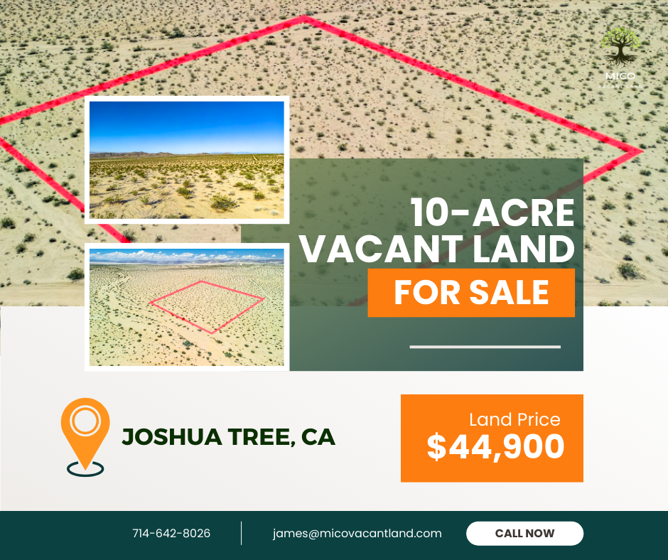 Build Your Dream Here: 10-acre Vacant Land Available Now in Joshua Tree, CA!